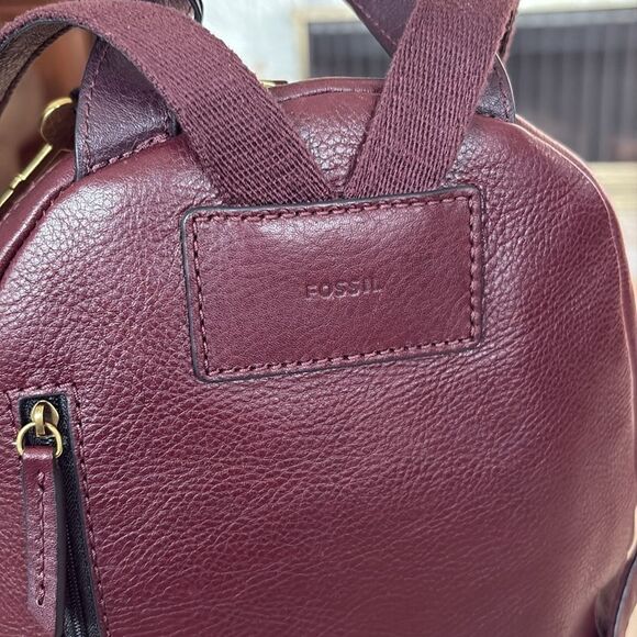 Fossil Megan Leather Small Backpack Burgundy - Picture 11 of 16